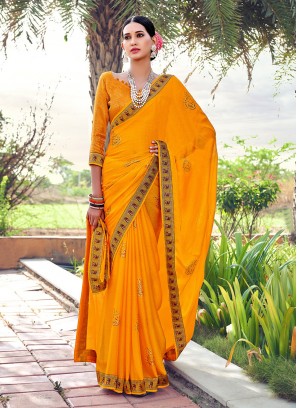 Yellow Silk Ceremonial Classic Saree