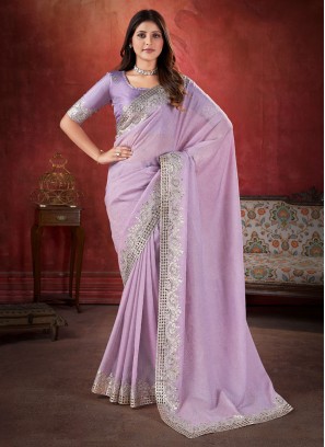 Zari Silk Trendy Saree in Purple