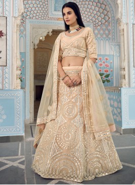 Zesty Cream Sangeet Lehenga Choli