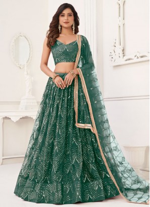 Zesty Embroidered Net Designer Lehenga Choli