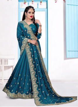 Zesty Embroidered Party Trendy Saree