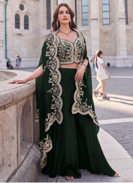 Zesty Green Embroidered Silk Trendy Salwar Kameez