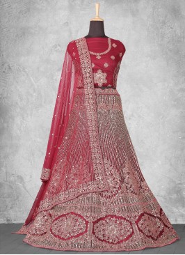 Zesty Maroon Wedding Designer Lehenga Choli