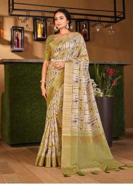 Zesty Multi Colour Silk Contemporary Saree