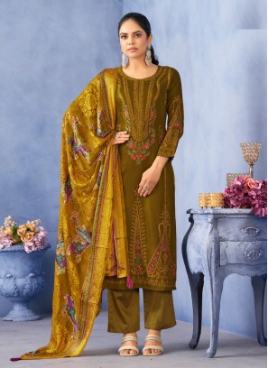 Zesty Mustard Designer Salwar Suit