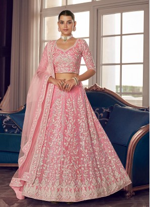 Zesty Pink Sequins Designer Lehenga Choli