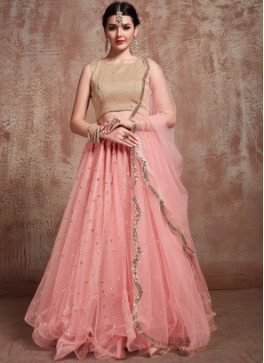 Zesty Pink Trendy Lehenga Choli