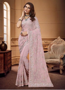 Zesty Resham Rose Pink Classic Saree