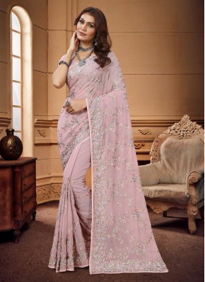 Zesty Resham Rose Pink Classic Saree