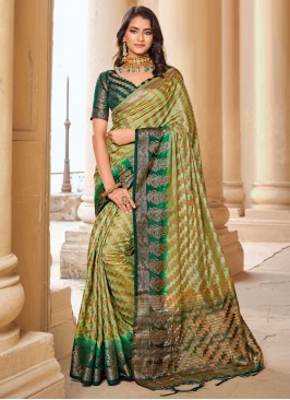 Zesty Woven Ceremonial Contemporary Saree