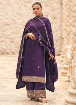 Zesty Zari Purple Trendy Salwar Kameez 