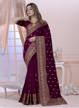 Zesty Zari Wine Classic Saree